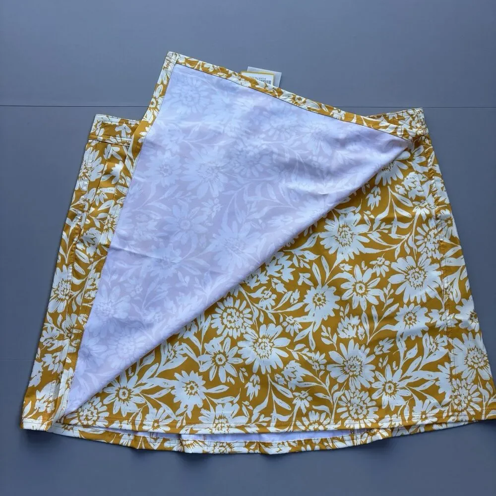 Rip Skirt Hawaii Womens XXL Yellow Floral Saffron Sun Wrap Beach Tropical NEW